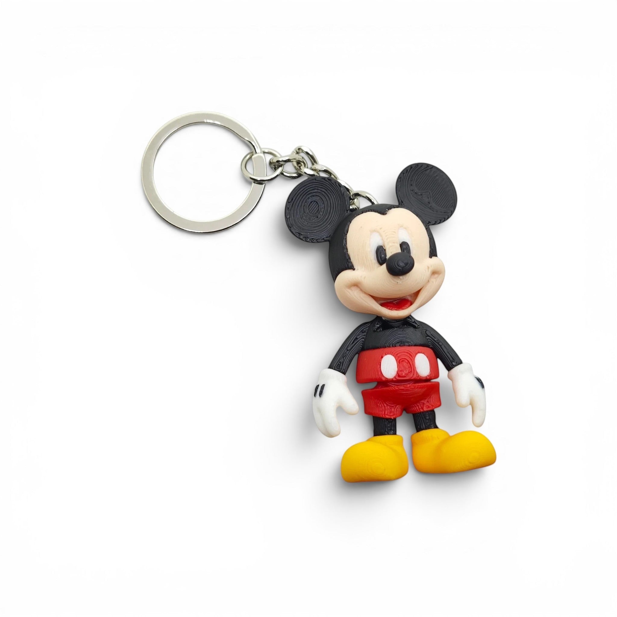 3D Stüdyom Mickey Mouse figürlü, kırmızı şortlu ve sarı ayakkabılı dekoratif anahtarlık