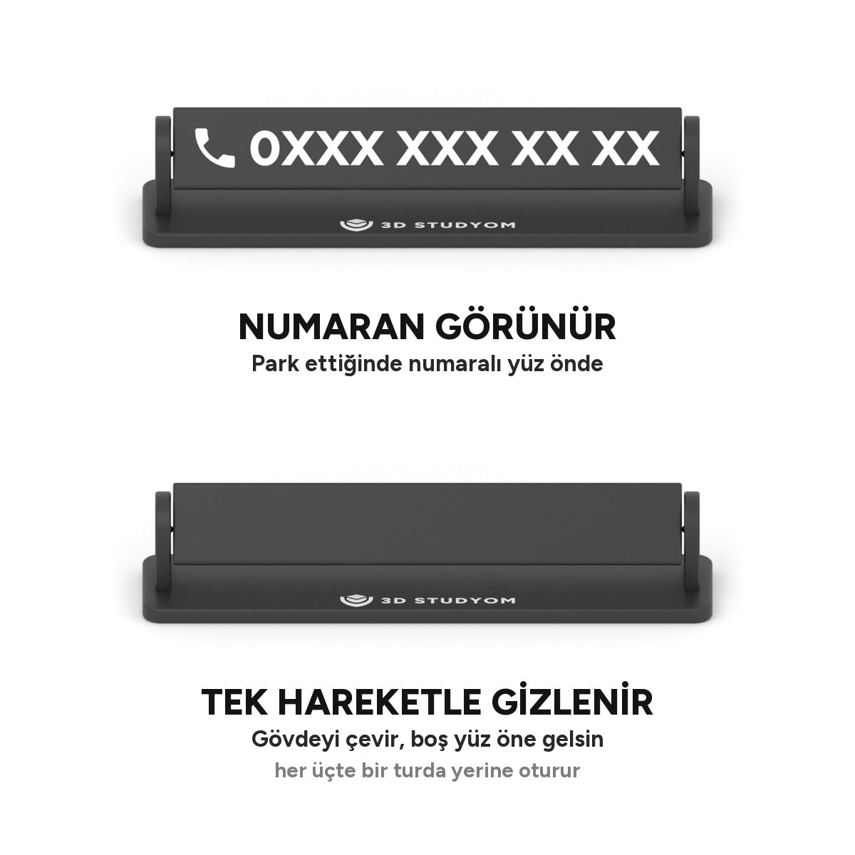 Numaranın görünür hali ve gövde çevrilince gizlenmiş hali