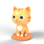 Renkli kedi figürü, yandan görünüm