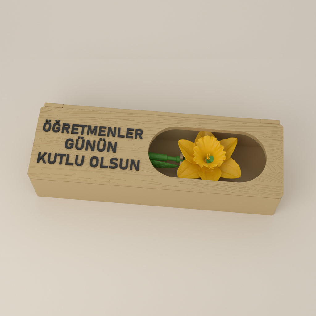 Çiçek kutusu, pencerede sarı nergis