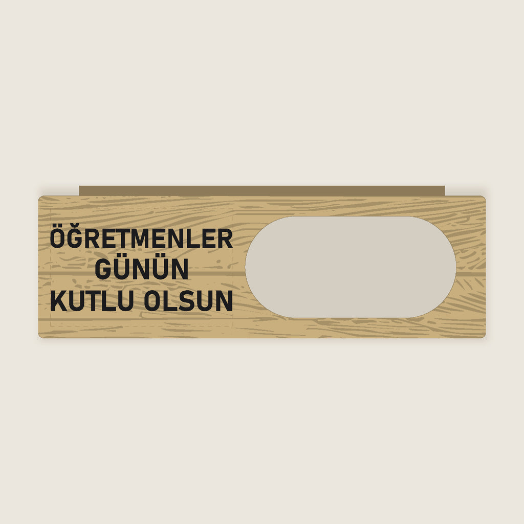 Kutunun kapağı üstten: siyah kabartma yazı ve oval pencere