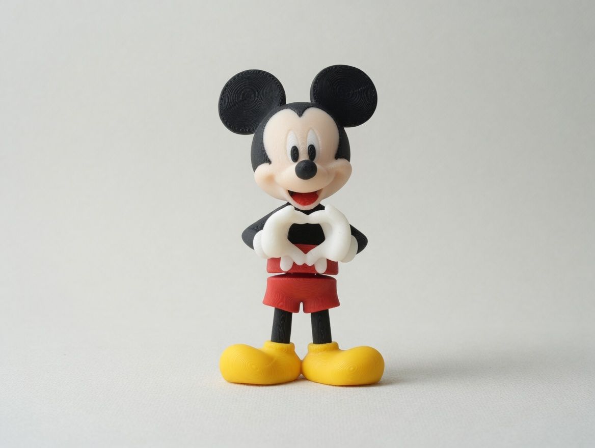 Mickey Mouse (Kalp) mini flexi anahtarlık
