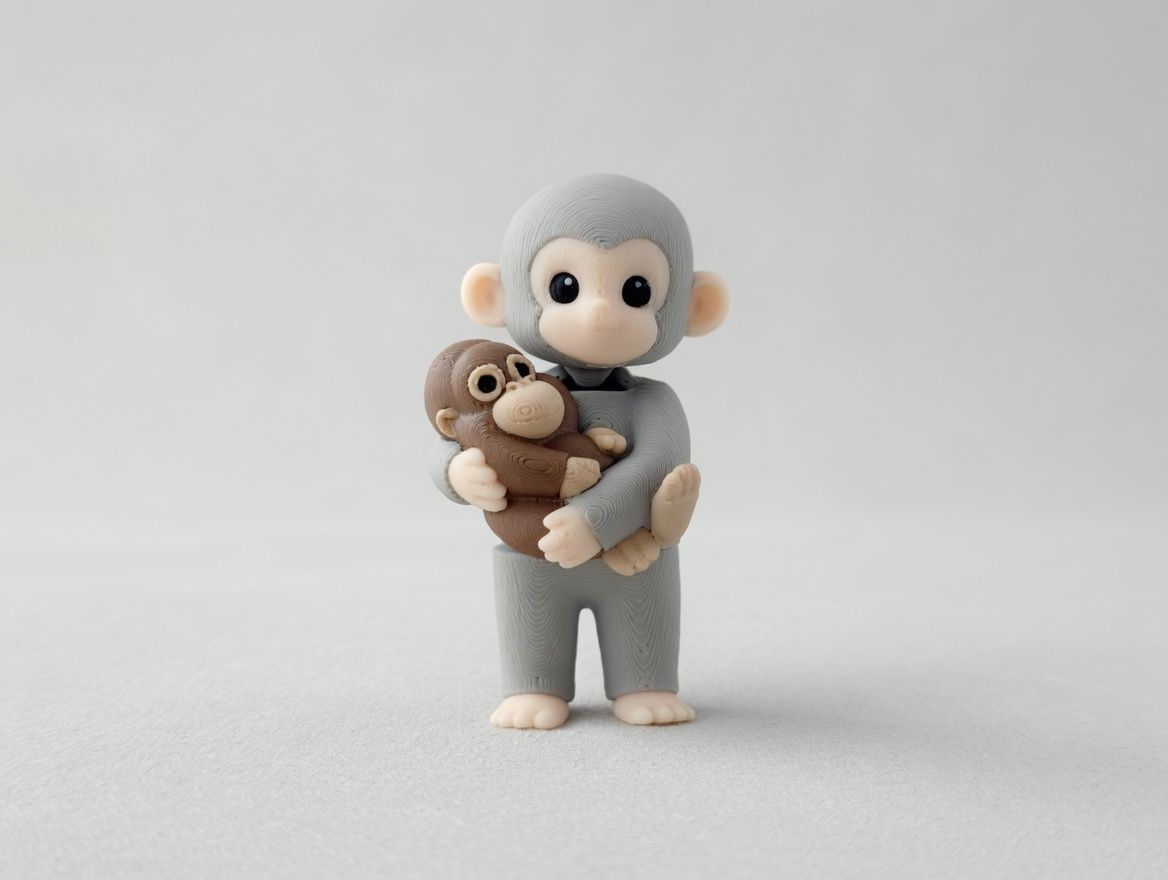Maymun Punch (Peluşlu) mini flexi anahtarlık