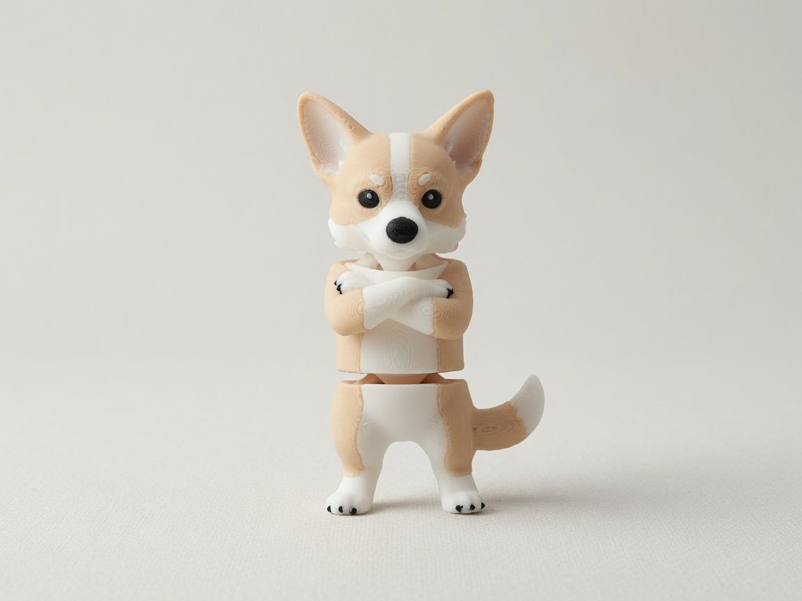 Corgi mini flexi anahtarlık